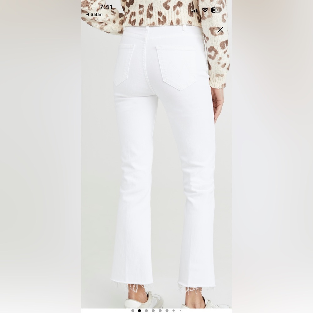 MOTHER The Tripper Ankle Fray in LayoveR/white - like new